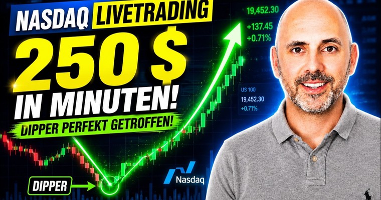Nasdaq Livetrading: 250 Dollar in Minuten – Dipper perfekt getroffen!