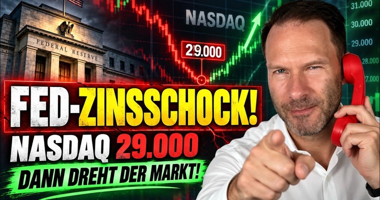 Videoteaser von Fed-Zinsschock: Nasdaq stürzt auf 29.000 – dann dreht der Markt!