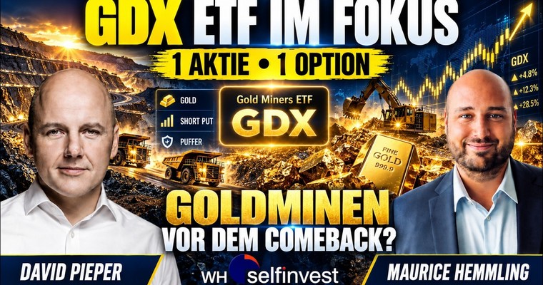 Videoteaser von Goldminen vor dem Comeback? GDX-ETF mit Short Put im Fokus | Eine Aktie, eine Option
