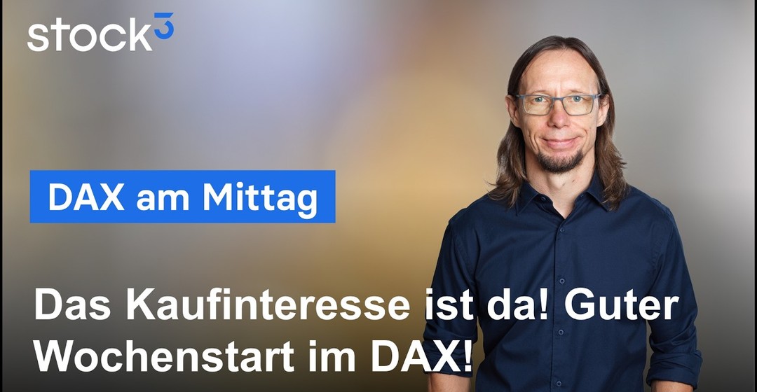 Videoteaser von DAX Analyse am Mittag - Guter Wochenstart mit Potential