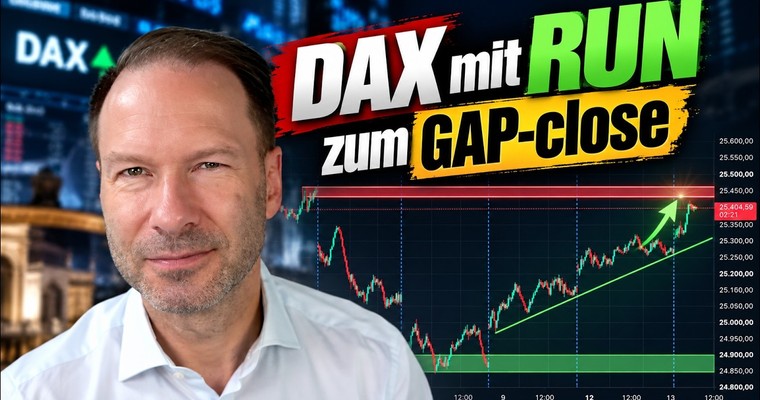Videoteaser von DAX-Rally auf Ansage: Gap-Close bei 25.449 Punkten getroffen!