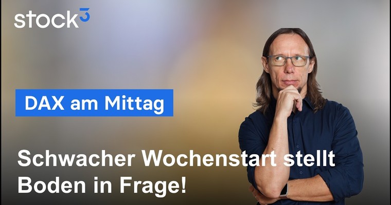 Videoteaser von DAX Analyse am Mittag - Wie angeschlagen ist der DAX! Schwacher Wochenstart!