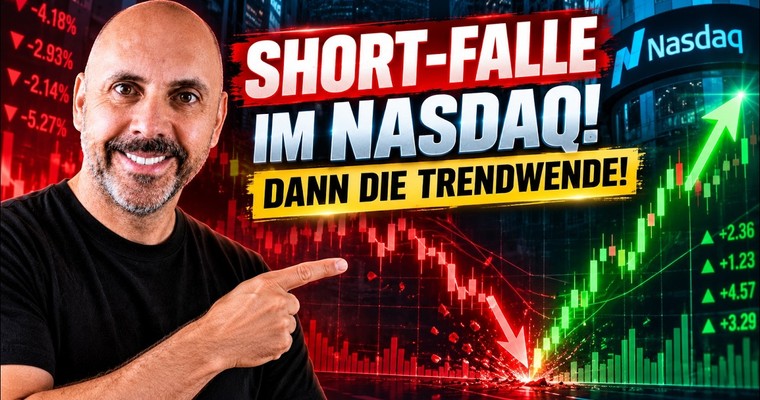 Videoteaser von Short-Falle im Nasdaq! Erst bricht der Markt ein, dann kommt die Trendwende!