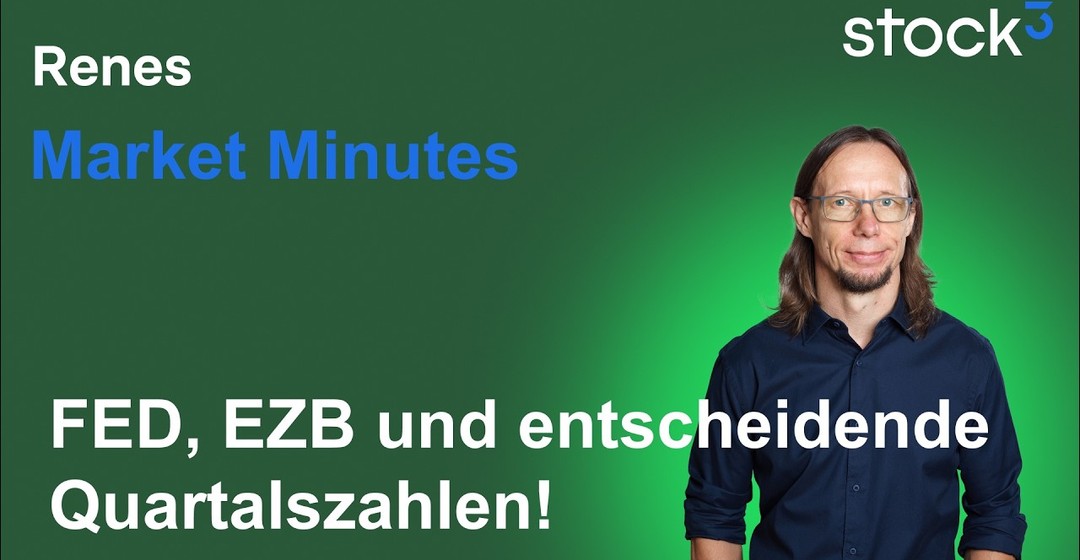 Videoteaser von Renes Market Minutes - FED, EZB, Amazon Aktie, Microsoft & Alphabet Quartalszahlen! Es ist viel los!