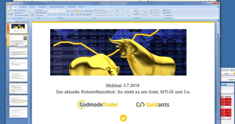 Webinarmittschnitt Rohstoffwebinar vom Dienstag