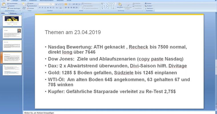 Webinarmitschnitt Rohstoff- und Indextrader vom 23.4.2019