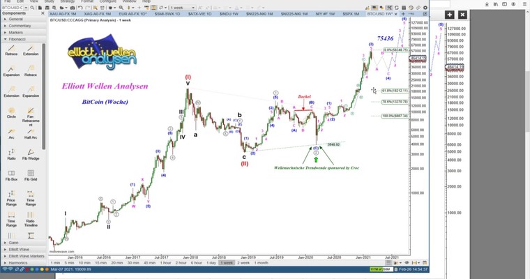 EW Analyse - BITCOIN - The Big Long - Nur nicht die Panik verlieren