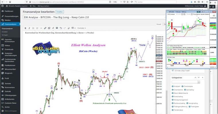 EW Analyse - BITCOIN - The Big Long - Keep Calm 2.0